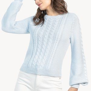 Lilla P Light Blue Cable Sweater Size M *NWT*